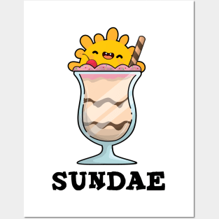 Sunday Cute Ice Cream Pun Posters and Art